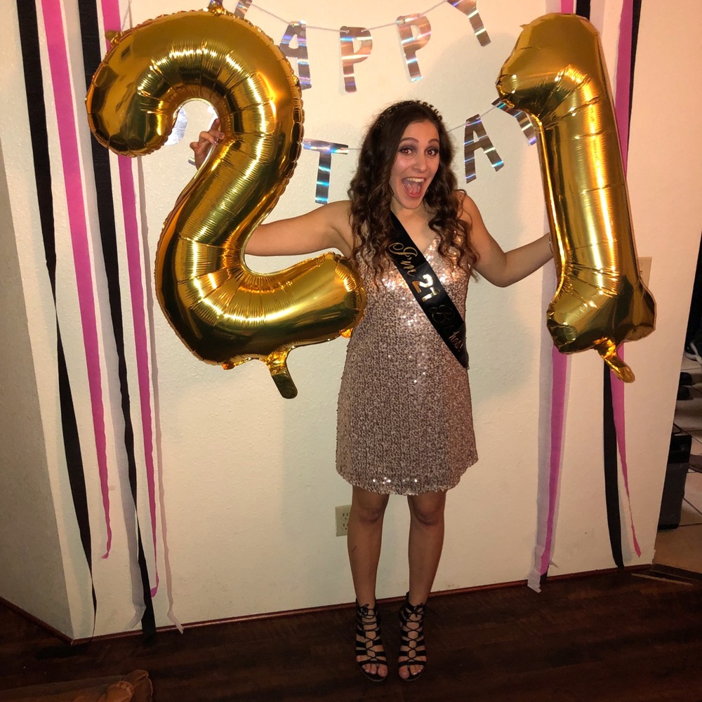 Gold sequin medium dress